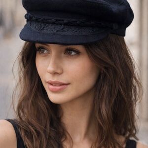 Greek Women’s Fisherman's Cap - Wool - Black